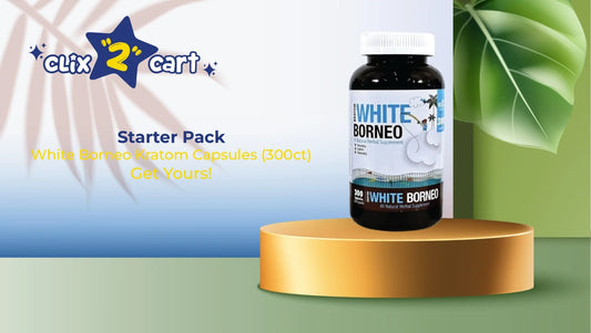 Starter Pack: White Borneo Kratom Capsules (300ct) – Get Yours!