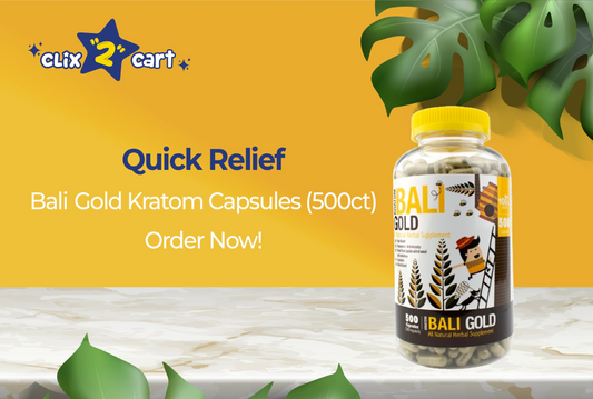 Quick Relief: Bali Gold Kratom Capsules (500ct) – Order Now!