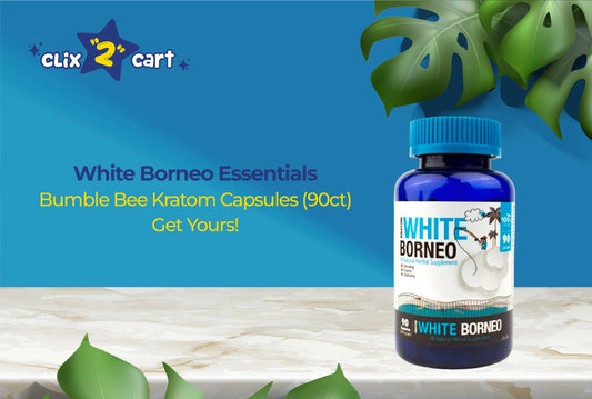 White Borneo Essentials: Bumble Bee Kratom Capsules (90ct) – Get Yours!
