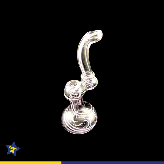 8" Clear & Slime Twisted Bubbler