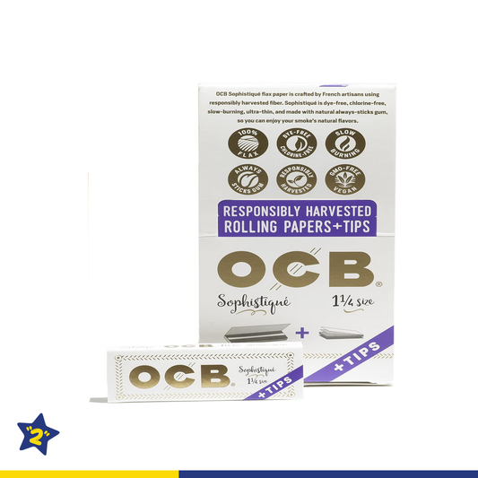 OCB Responsibly Harvested Rolling Paper + Tips 1 1/4