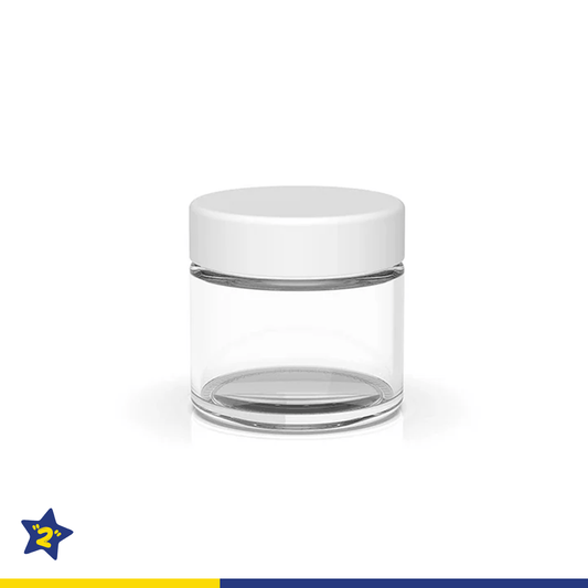 Child Resistant Clear White Glass Jars